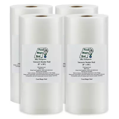 $34.89 • Buy Vacuum Sealer Storage Bags 4-8 X50' Rolls Food Magic Seal - Great $$ Saver!
