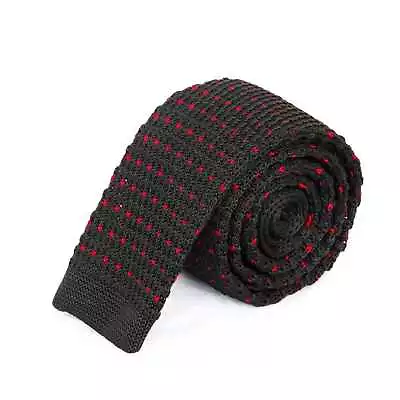 Black With Red Dot Knitted Tie • $8.05