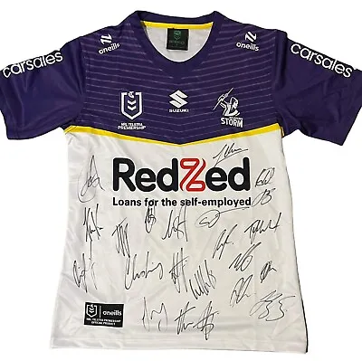 Wholesale Price - Team Signed 2024 Melbourne Storm Away Rugby League Jersey +COA • $500