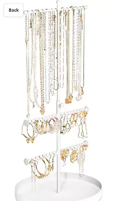 Jewellery Stand Organiser 3-Tier Adjustable Height Metal Tree Jewellery Necklace • £17.99