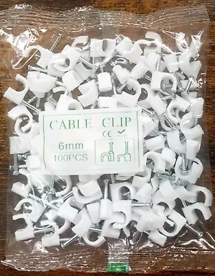 White Cable Clips Wire Round Clamps Down 3.5MM 4MM 5MM 6MM 7MM 8MM 9MM 10MM A1 • £3.15