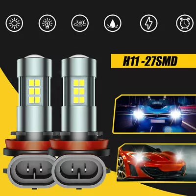 2Pcs H11 LED Car Headlight Bulb Kit High Low Beam Fog Light 55W 6000K 8000LM • $27.13