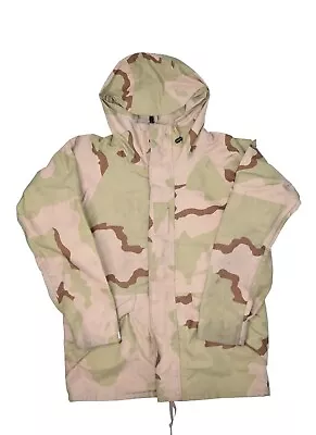 US Military Desert Camouflage Cold Weather Parka Jacket Mens M Long Goretex • $58.94