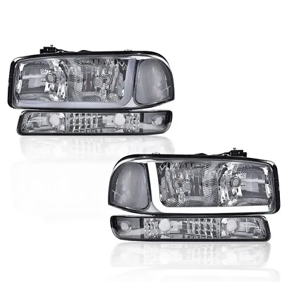 Smoke/chrome Led Drl Headlights+bumper Lamps Fit For 99-07 Gmc Sierra/yukon New • $85.92