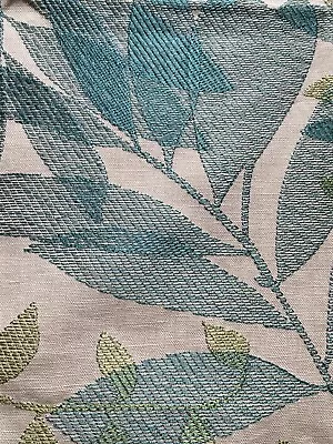 Jane Churchill Fabric Large Embroidered Remnant 2m “Anali” Floral Leaves Teal • £58