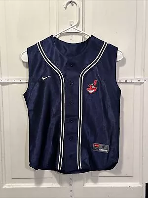 Nike Cleveland Indians Jersey Youth Boys Small MLB Omar Vizquel Chief Wahoo VTG • $9.99