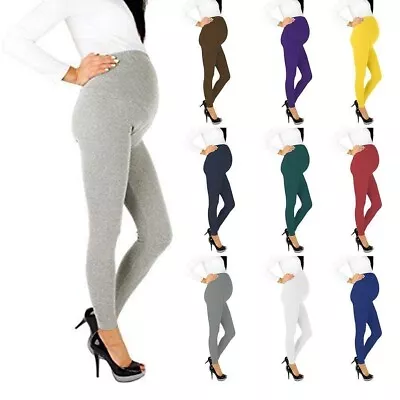 Stretchy Maternity Leggings Over Bump Full Length Size  8 10 12 14 16 18 1000/25 • £7.29