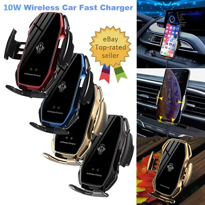 $21.99 • Buy Wireless Charger Mount New Phone Holder Automatic Clamping Air Vent Car Charging