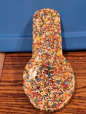 Vintage MCM Lucite Spoon Rest Colorful Sprinkles • $14