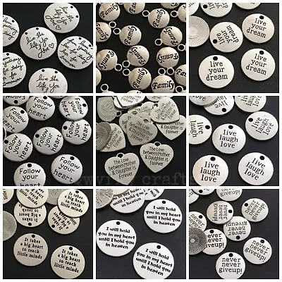 £2.55 • Buy Tibetan Silver Charms Quotes Inspirational Words Messages Wishes Thoughts