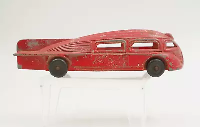 Vintage 1930s MANOIL #706 RedMetal Toy Car Futuristic Zeppelin Bus Streamlined • $71.25