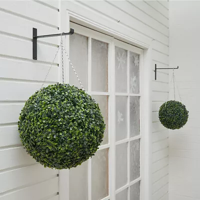 1/2XBest Artificial 28/38cm Green Boxwood Buxus Topiary Grass Wall Hanging Balls • £8.94