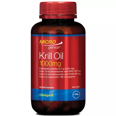 Microgenics Krill Oil 1000mg 60 Capsules • $28.99