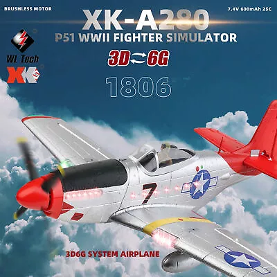 WLtoys A280 2.4G RC Racing Airplane 3D/6G Aircraft Searchlight Plane Glider RTF • $178.89