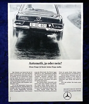 Mercedes 230 SL / 280 SL W 113 Original Advertisement From 1966 • $7.56