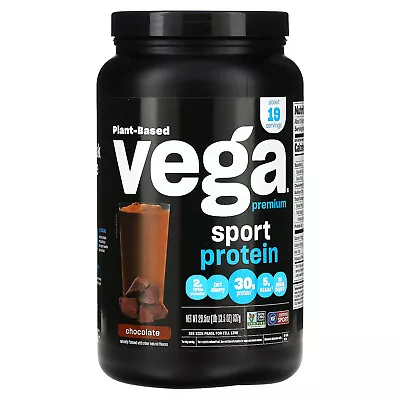 Vega Sport Performance Protein Chocolate 29 5 Oz 837 G Dairy-Free Gluten-Free • $48.11