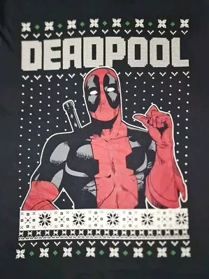 Marvel T-shirt Size Large Black Deadpool • £2.75