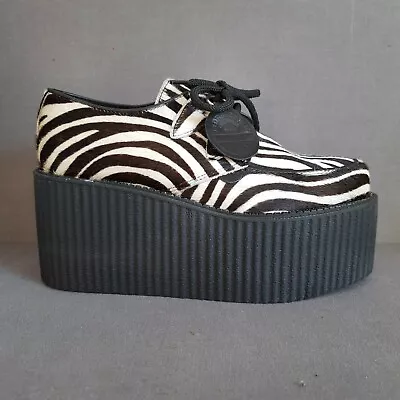 £80 • Buy UNDERGROUND  - WULFRUN  ZEBRA PONY HAIR  TRIPLE SOLE Creepers - UK6 - SHOES 