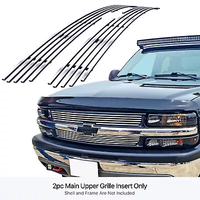 Fits 1999-2002 Chevy Silverado 1500/2500 Upper Chrome Billet Grille Grill Insert • $54.99