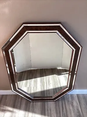 Mid Century/Vtg. Turner 8 Sided Wall Mirror-Wood & Mirror Frame RARE • $99.95
