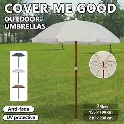 $44.99 • Buy VidaXL Parasol With Steel Pole Outdoor Beach Umbrella 180/240cm Multi Colours