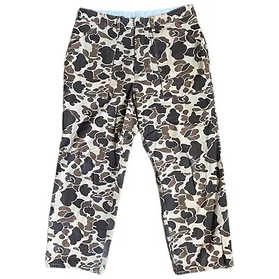 Vintage 80s Duck Bay Duck Camo Hunting Pants Sz 38x31 • $35