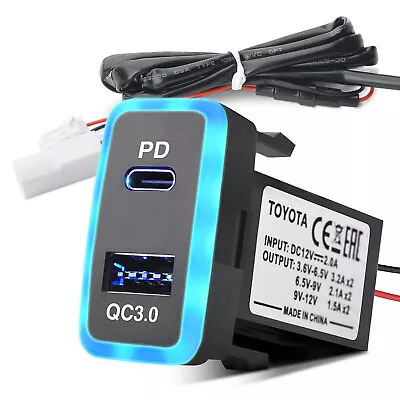 USB-C Car Charger With Type-C PD & QC3.0 Dual Ports For Toyota Cruiser Tacoma • $31.56