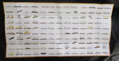 Poster Of Civil War Warship's - Confederate & Union Ironclads War Ships • $11.25
