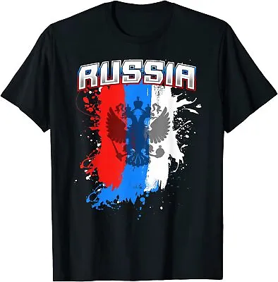 NEW LIMITED Russian Flag Gift For Men Women And Kids Team Russia Eagle T-Shirt • $18.99