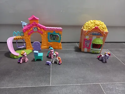 My Little Pony Toy Popcorn Cinema Small Dolls House & School With Figures • £13