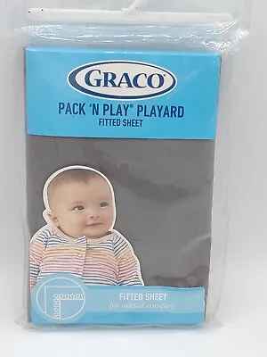 Graco Pack' N 'Play Fitted Sheet  39 X 27 Inches  New Stone Grey • $13.50