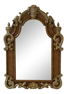 25762EC: MAITLAND SMITH Large Decorative Mirror W. Rattan • $695