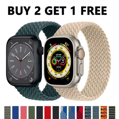 $4.94 • Buy IWatch Band Braided Nylon Strap Solo Loop For Apple Watch Series 8 7 6 5 4 3 SE