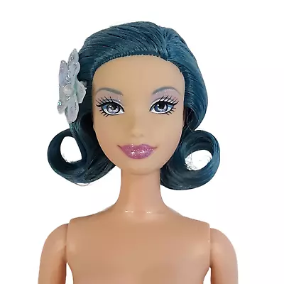 Nude Fairytopia Azura Barbie Doll Blue Hair Painted Glitter Legs Fantasy 2005 • $20.95