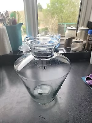 Glass Vase Transparent 28cm Tall Clear Tall Flower Vase Home Indoor • £6