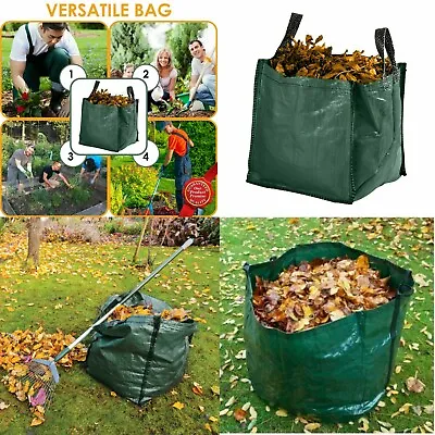 LARGE HEAVY DUTY GARDEN BIN BAG WASTE LEAVES RUBBISH REFUSE SACKS BAGS W HANDLES • £4.70