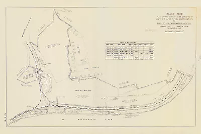 1965 Ronco PA Mine And Town Map Fayette County Masontown • $45