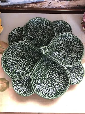 Subtil John Buck Majolica Green Cabbage Leaf Serving Plate Vgc • £59.99