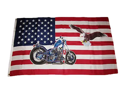 3x5 USA American Bird Bike Chopper Motorcycle Eagle Flag Banner Grommets 100D • $9.88