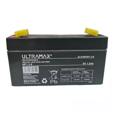 ULTRAMAX/LUKAS 6V & 12V 1.3Ah - 35Ah Sealed Lead Acid VRLA Battery • £12.99