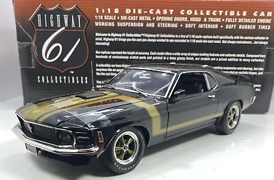 Highway 61 1/18 Scale 1969 FORD MUSTANG BOSS”Black & Gold”VERY VERY RARE • $199