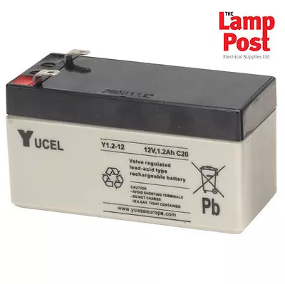 Yucel Y1.2-12 - 12v 1.2Ah 12 Volt 1.2Ah SLA Burglar Alarm Battery • £15.99