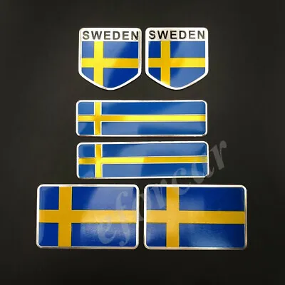 6pcs Sweden Flag Car Emblem Badge Gift Saab Motorcycle Fuel Tank Decal Sticker • $12.90