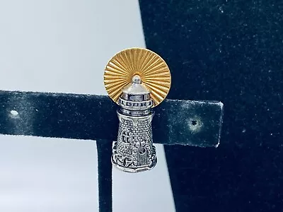 Vtg. Avon Shiny Gold & Silver Tone Oceanic Lighthouse Brooch 375 • $2.25