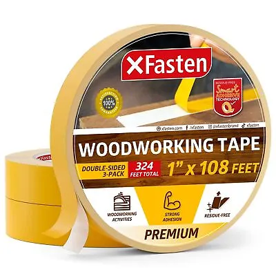 XFasten Double Sided Woodworking Tape 1-Inch By 36-Yards 3-Pack - Double Fa... • $21.99