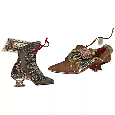 Carlton Cards Victorian Boot  Metal Christmas Tree Ornament Decoration Holiday + • $7.79