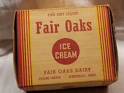 Fair Oaks Ice Cream Pint Box Fair Oaks Dairy Whitehall Wisconsin • $24.99