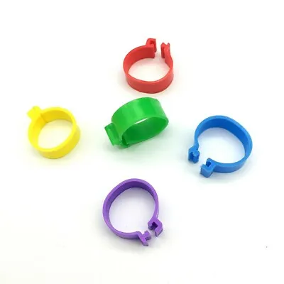 £4.49 • Buy Pack Of 10 X 20mm Flat Leg Rings In 5 Mixed Colours | Ducks Larger Hens Turkey