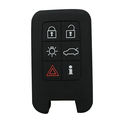 Fit Volvo V40 S80 XC60 6 Button Remote Key Fob Silicone Skin Case Cover Black • $4.96