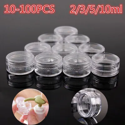 2-10g Clear Empty Sample Cosmetic Makeup Jars Pot Face Cream Lip Balm Container • £8.15